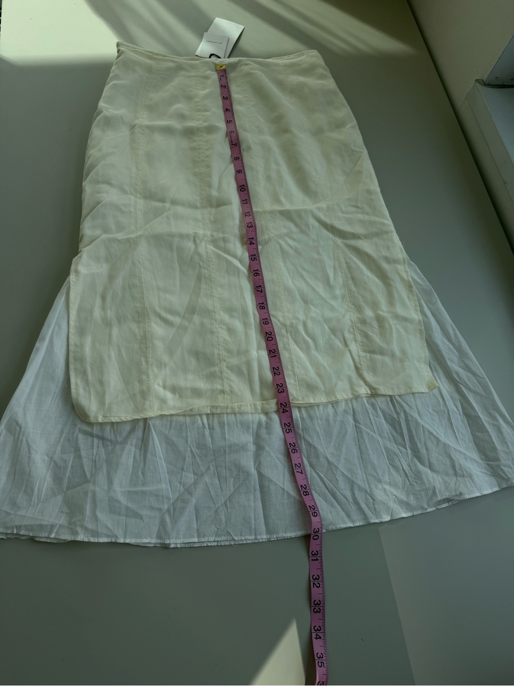 NWT Zara ZW Collection Combination Midi Skirt Ecru S - Picture 5 of 10